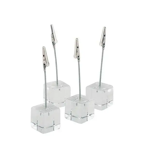 Hete Deal Kaartstandaard met klem 3x3xH12cm | 4 stuks