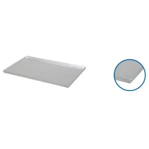 Bakplaat Inox 600x400 - 4 open hoeken 90 C Gereduceerde Prijs
