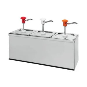 Lineoplus Sausdispenser RVS gastronorm 3x2,5L Nieuw