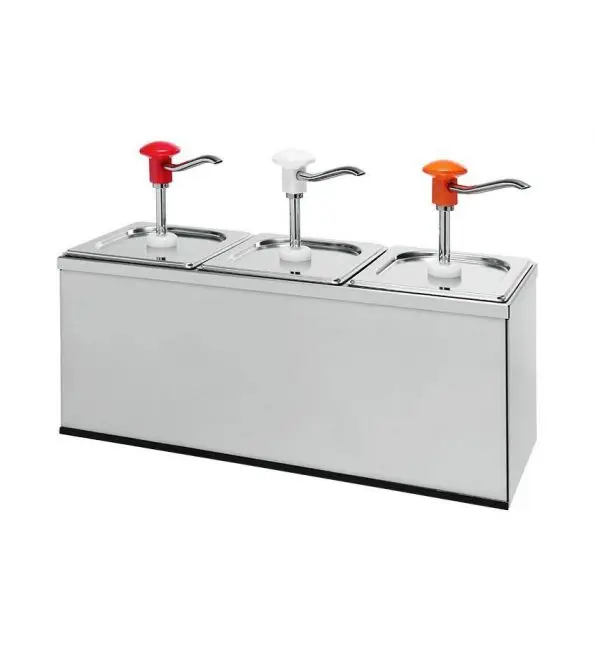 Lineoplus Sausdispenser RVS gastronorm 3x2,5L Nieuw