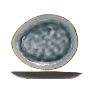 Snelle Levering C&T Laguna Blue-Grey Bord ovaal 19,5x16cm