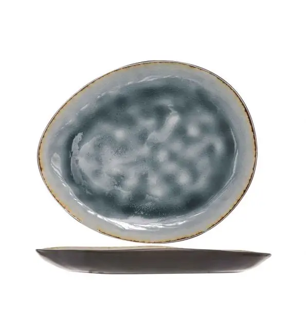 Snelle Levering C&T Laguna Blue-Grey Bord ovaal 19,5x16cm