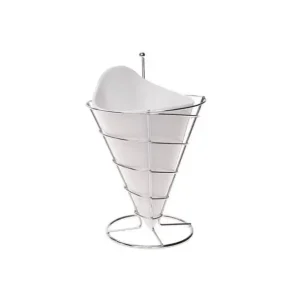 C&T Frietzak met houder porselein Ø12xH23cm Must-Have