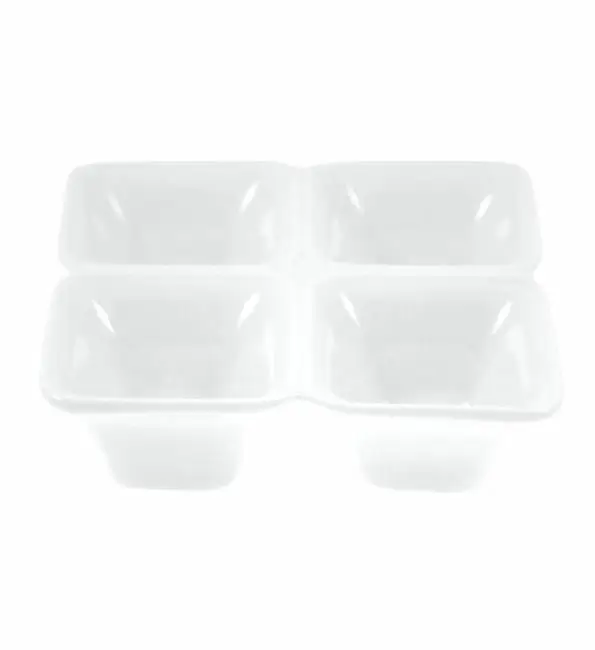 Koop Online C&T Aperoschaal 4-vaks wit 12x12xH3,8cm