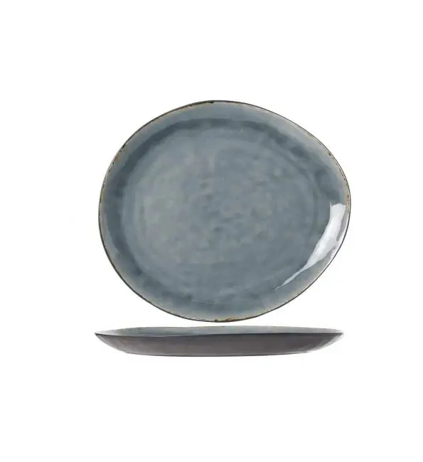 Uitverkoop C&T Laguna Blue-Grey Bord ovaal 32,5x28,5cm