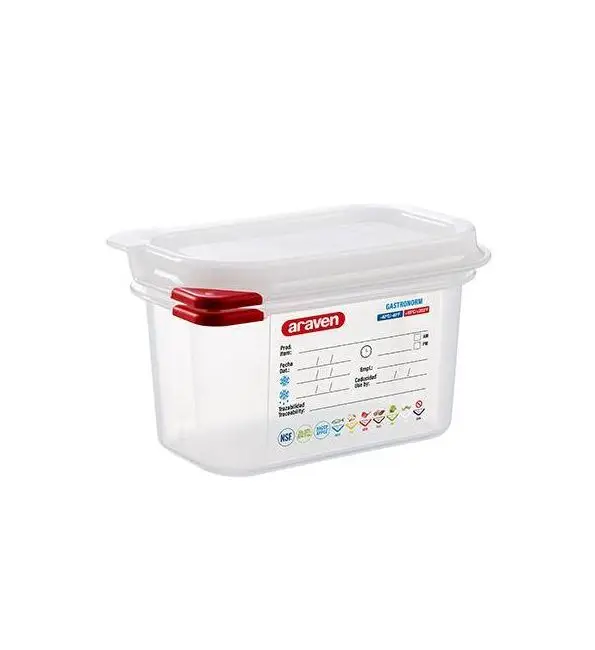Bestseller Araven Doos + deksel + colorclip hermetisch GN1/9 H100mm 1L