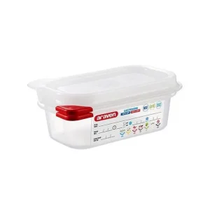 Merkproduct Araven Doos + deksel + colorclip hermetisch GN1/9 H65mm 1L