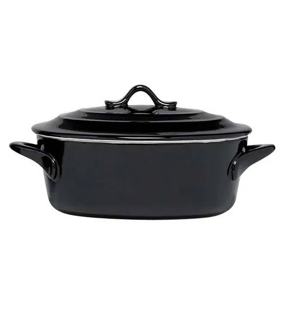 C&T Black Ovenschaal ovaal met deksel 16,5x13xH6,5cm Lage Kosten