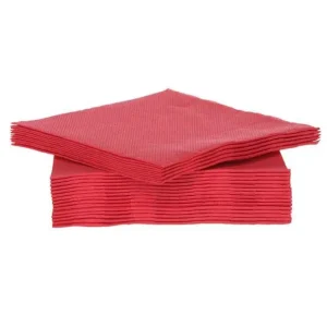 Lage Kosten C&T Prof Servetten Textiel-Touch rood 25x25cm | 40 stuks