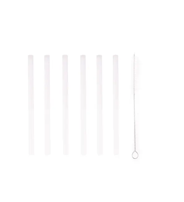 Direct Verzonden Point-Virgule Rietjes glas wit 14cm | 6 stuks