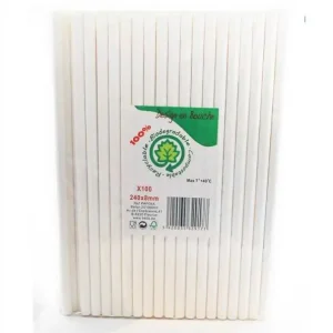 Shop Nu Belix Rietjes kraft wit 240x8mm | 100 stuks