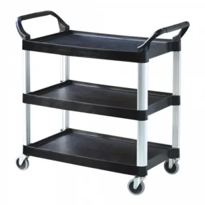 Serveerwagen kunststof zwart 106x48xH105cm Merkproduct
