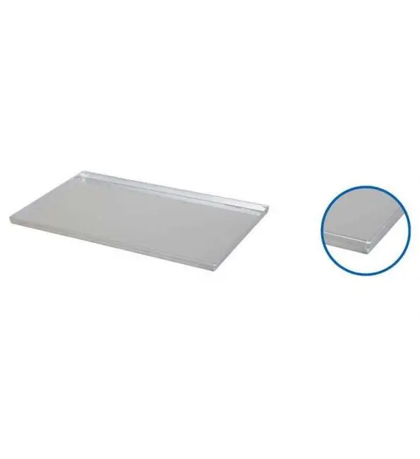 Bakplaat alu 600x400 mm - 4 rechte hoeken Op = Op