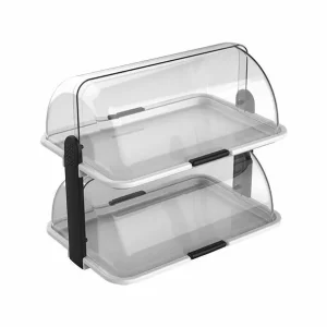 Buffetvitrine rolltop dubbel 46,5x31,5x40,5cm Betrouwbaar