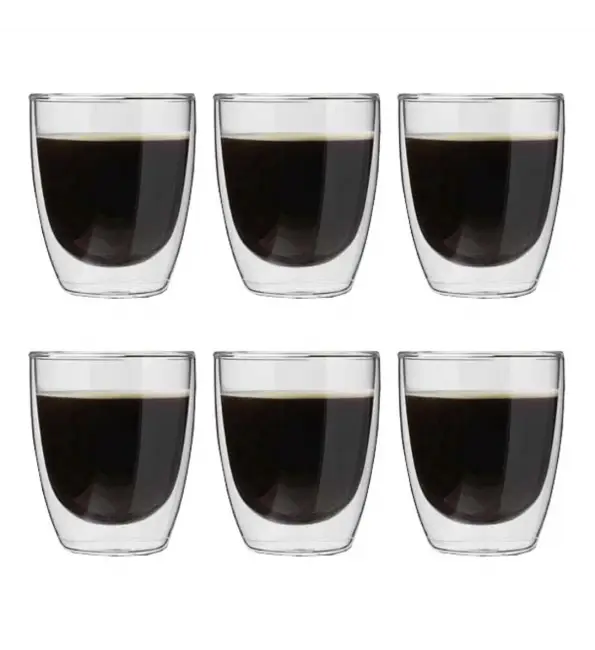 Rechtstreeks Van De Fabrikant Papillon Dubbelwandig espresso glas 80ml | 6 stuks