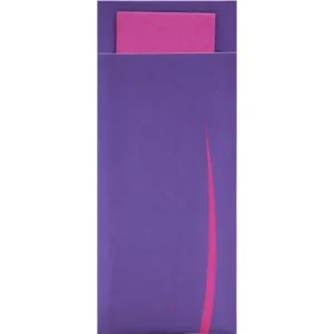Bestekzak Bari met servet paars-fuchsia | 500 stuks Op = Op