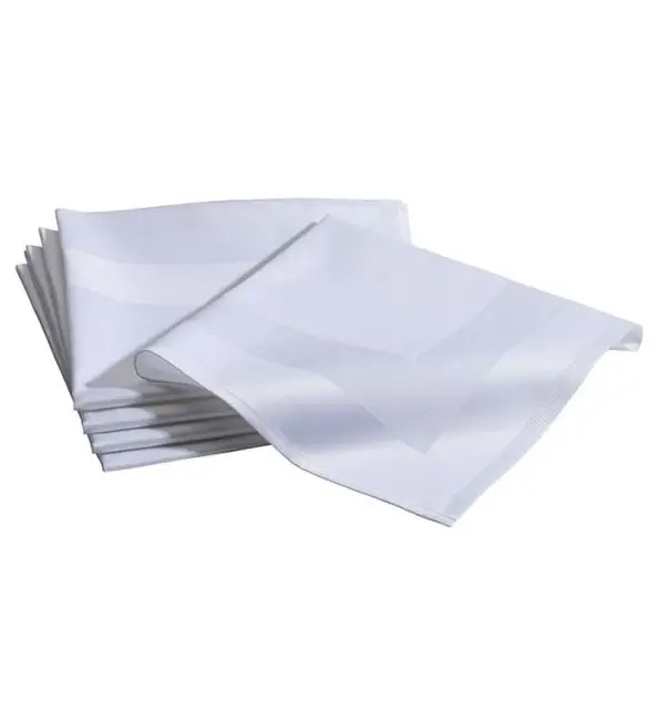 Dena Servet katoen met satijnband wit 50x50cm |5 stuks Koopje