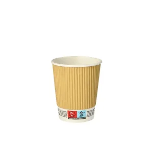 Uitverkoop Drinkbeker Karton ripple 200ml | 25 stuks