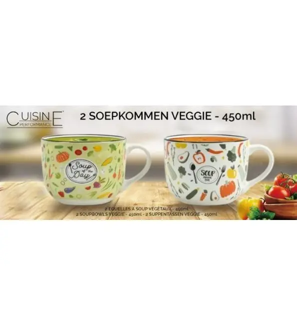Soepkommen Veggie 450ml | 2 stuks Nu Kopen