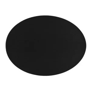 Betaalbaar Ziczac Placemat Trudo ovaal kunstleer zwart 33x45cm