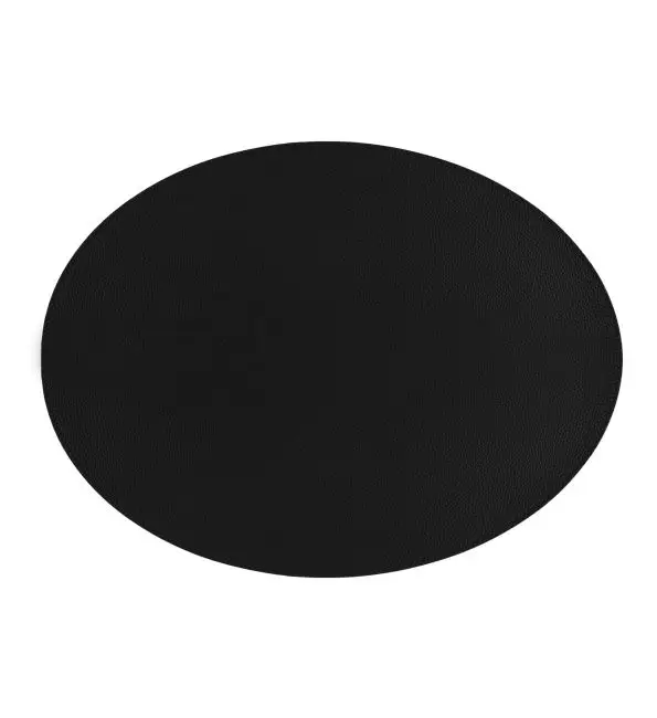 Betaalbaar Ziczac Placemat Trudo ovaal kunstleer zwart 33x45cm