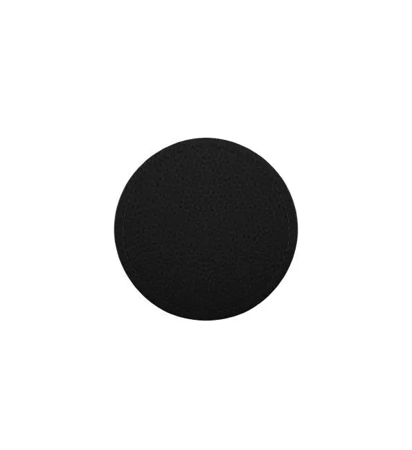 Bestel Nu Ziczac Coaster Trudo kunstleer zwart 10cm | 4 stuks