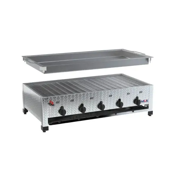 MUE Gasgrill 5-Brander tafelmodel met inox pan Aanbieding