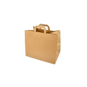 Draagtas papier bruin 27x32x17cm | 50 stuks Exclusieve Aanbieding