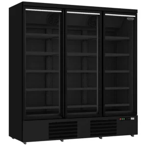 Lage Kosten Combisteel Vrieskast | 1530L | Zwart | -18°C/-22°C | Geforceerd | 3 Draaideuren | Wielen | 1880x710x1997mm
