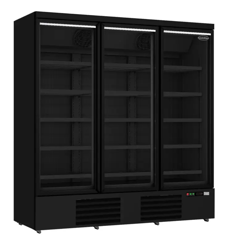 Lage Kosten Combisteel Vrieskast | 1530L | Zwart | -18°C/-22°C | Geforceerd | 3 Draaideuren | Wielen | 1880x710x1997mm