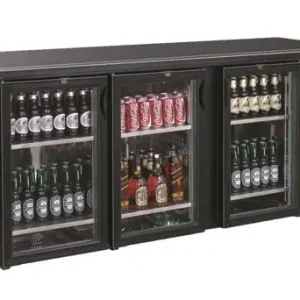 Laatste Versie CombiSteel Barkoeler Zwart | 537L | 3 Glasdeuren | Geforceerd | 2002x535x860mm