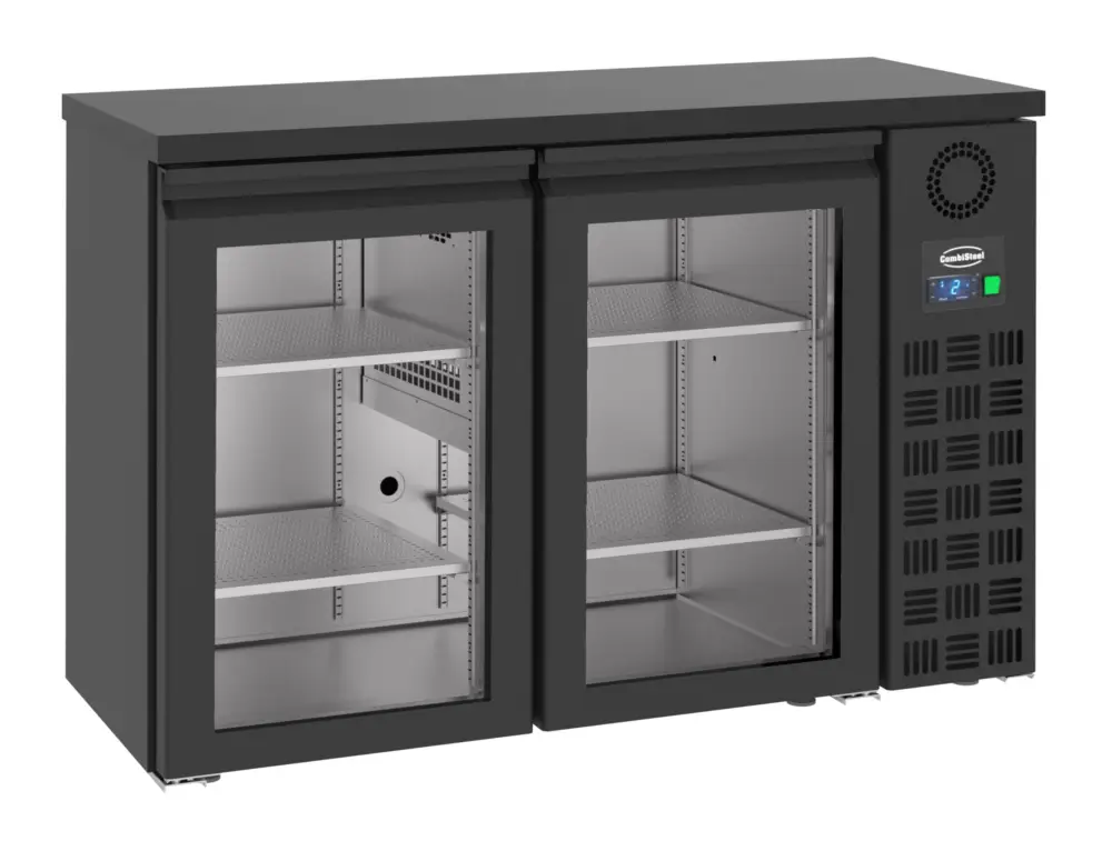 Must-Have CombiSteel Barkoelkast | 320L | Zwart | -2°C/+8°C | Geforceerd | Draaideuren | 1380x550x950mm