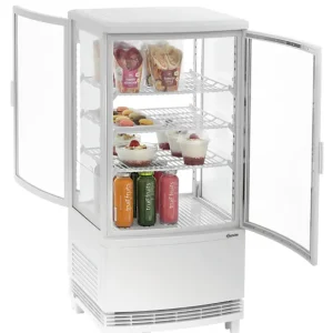 Bartscher Mini-koelvitrine | 75L | Wit | 4 Niveuas | Led | 430x430x913mm Lage Prijs