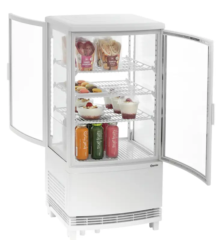 Bartscher Mini-koelvitrine | 75L | Wit | 4 Niveuas | Led | 430x430x913mm Lage Prijs
