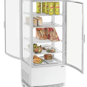 Bartscher Mini-koelvitrine | 98L | Wit | 4 Niveaus | Led | 425x425x1090mm Lage Kosten