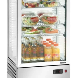 Bartscher Mini-koelvitrine 78L | Edelstaal | 3 roosters | LED-verlichting | 430x390x990mm Nieuw
