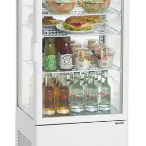 Bartscher Mini-koelvitrine 78L | Wit | 3 roosters | LED-verlichting | 435x385x960mm Uitverkoop