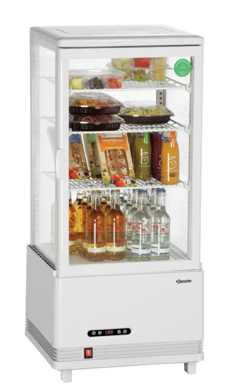 Bartscher Mini-koelvitrine 78L-WE/L | 445x400x985mm Hoge Kwaliteit
