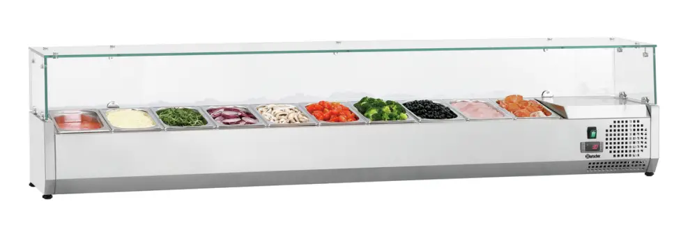 Bartscher Opzetkoelvitrine | 10x 1/4 GN | 230V | 2005x352x435mm Direct Beschikbaar