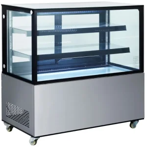 Arktic Koelvitrine | 410L | RVS/Zwart | 0°C/+6°C | Geforceerd | 3 Niveaus | Wielen | 1215x675x1210mm Hete Deal