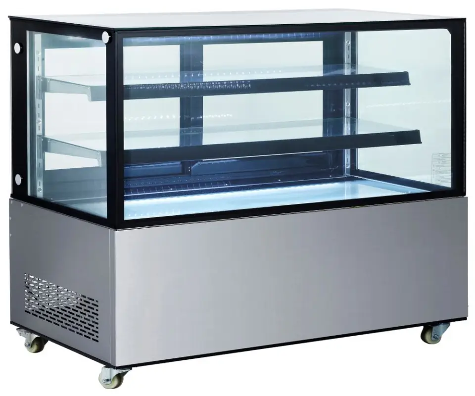 Beperkte Voorraad Arktic Koelvitrine | 510L | RVS/Zwart | 0°C/+6°C | Geforceerd | 3 Niveaus | Wielen | 1515x675x1210mm