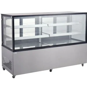 Arktic Koelvitrine | 610L | RVS/Zwart | 0°C/+6°C | Geforceerd | 3 Niveaus | Wielen | 1815x675x1210mm Aanbieding