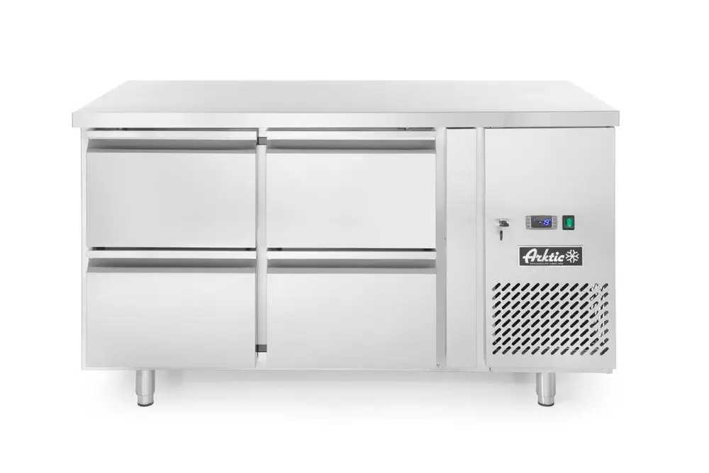 Premium Arktic Koelwerkbank | ProfiLine | 280L | 4 Laden 1/1 GN | -2°C/+8°C | Geforceerd | 1360x700x850mm