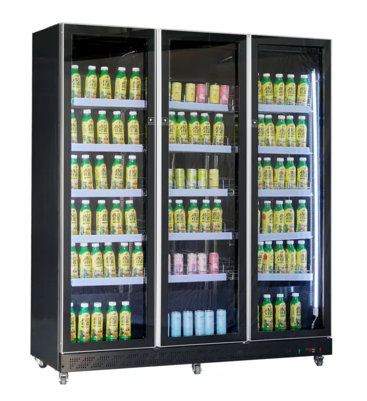 Beperkte Voorraad Combisteel Koelkast | 1173L | Zwart | +2°C/+10°C | Geforceerd | 3 Draaideuren | Wielen | 1680x600x1980mm