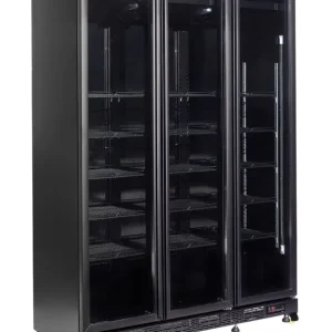 Snelle Levering Combisteel Koelkast | 1200L | Zwart | +2°C/+10°C | Geforceerd | 3 Draaideuren | Wielen | 1600x600x2100mm