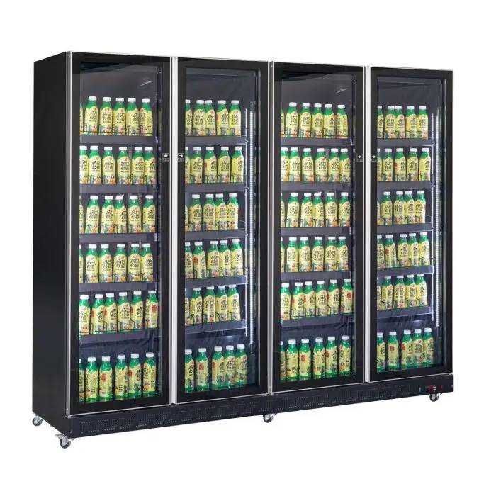 Beperkt Aanbod Combisteel Koelkast | 1608L | Zwart | +2°C/+10°C | Geforceerd | 4 Draaideuren | Wielen | 2240x600x1980mm