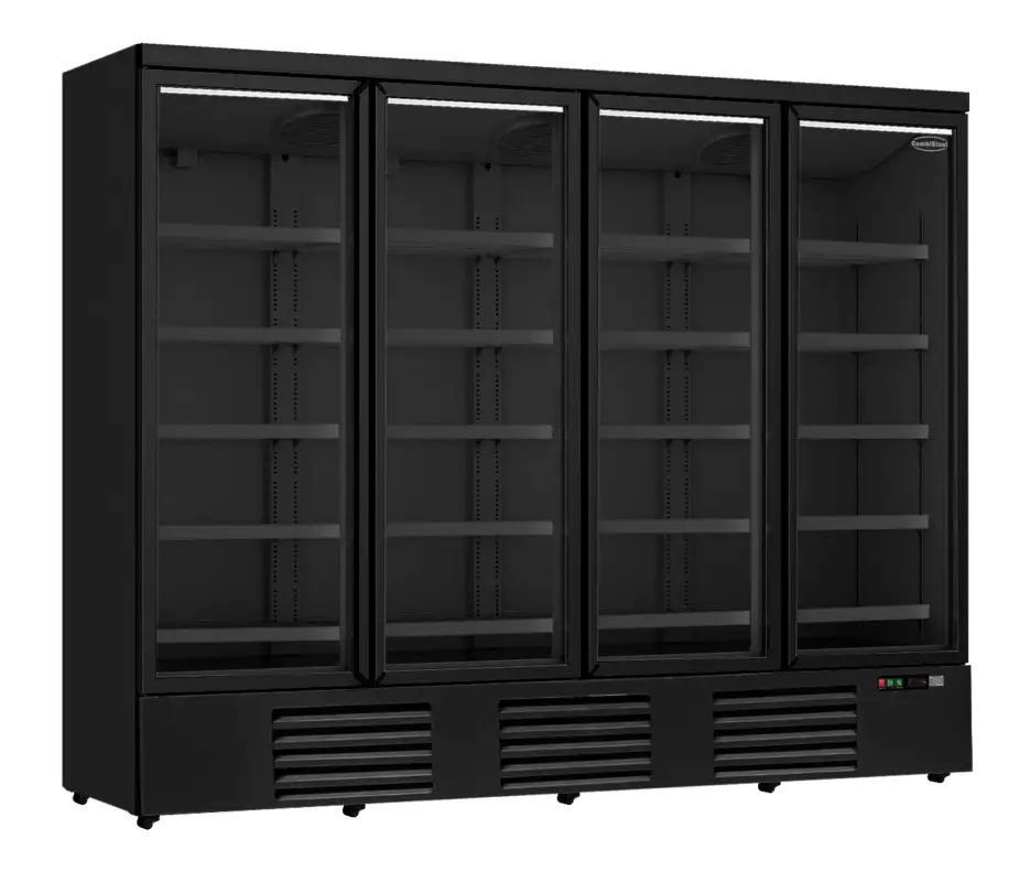 Populair Combisteel Koelkast | 2025L | Zwart | 0°C/+10°C | Geforceerd | Draaideuren | Wielen | 2508x710x1997mm