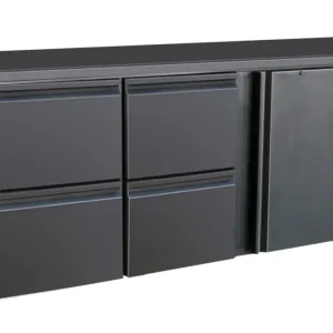 Beperkt Aanbod CombiSteel Barkoelkast | 537L | Zwart | 0°C/+10°C | Geforceerd | 1 Draaideur + 4 Laden | 2002x513x860mm