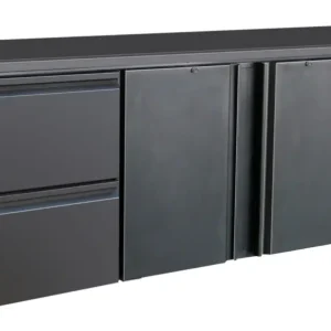 Beste Prijs CombiSteel Barkoelkast | 537L | Zwart | Geforceerd | 2 Draaideuren + 2 Laden | 2002x513x860mm