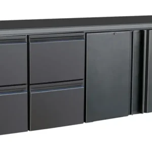 Op = Op CombiSteel Barkoelkast | 698L | Zwart | 0°C/+10°C | Geforceerd | 2 Draaideuren + 4 Laden | 2542x513x860mm